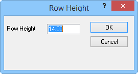Row Height Dialog